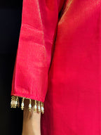 Pink Tissue Silk Kurta Set