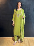 Green Tissue Silk Kurta Set