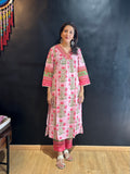 Pink Floral Kurta Set