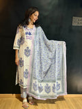 Blue Cotton Kurta Set