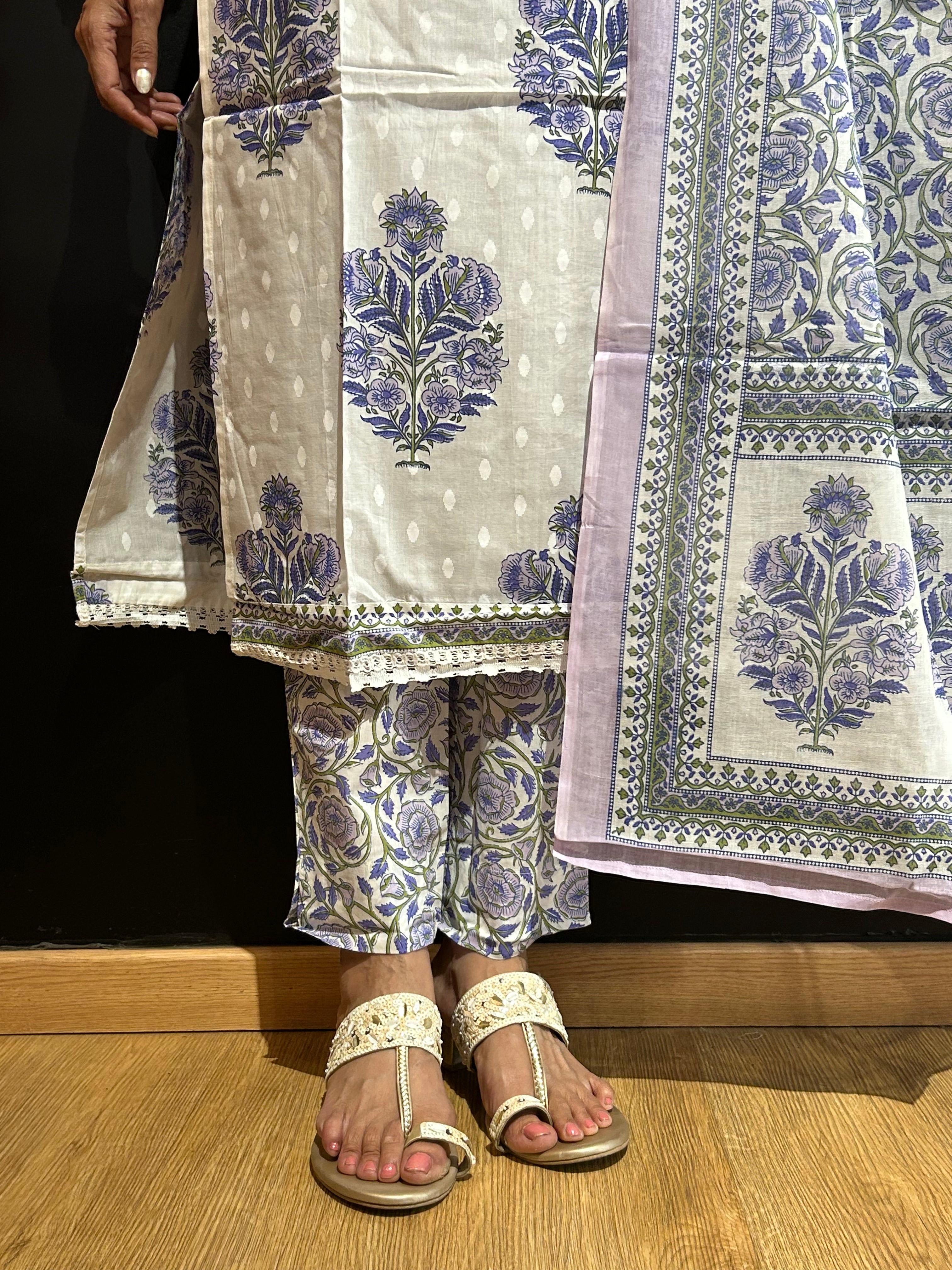 Blue Cotton Kurta Set