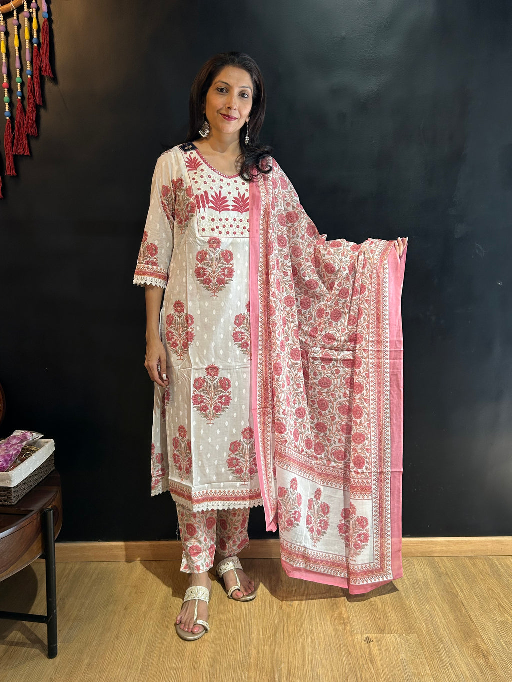 Pink Cotton Surta Set