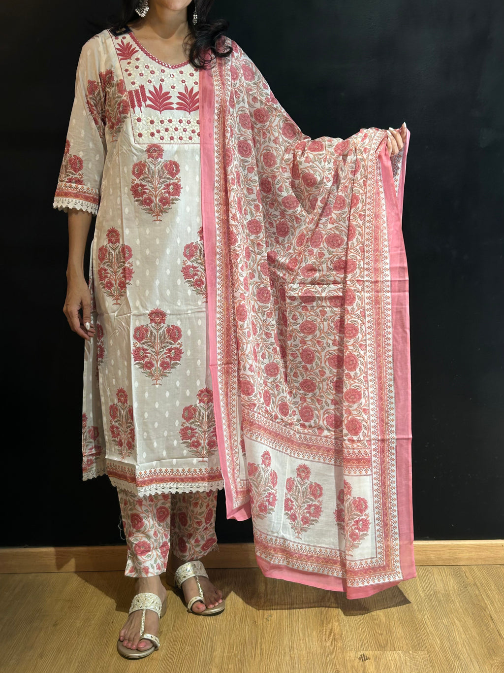 Pink Cotton Surta Set
