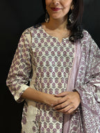 Purple Cotton Kurta Set