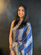 Moonga Crepe Saree in Royal Blue