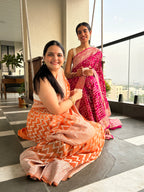 Khaddi Georgette Tangerine Orange  Sarees