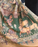 Green Soft Tussar Silk Saree