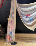 Floral Beige Georgette Saree