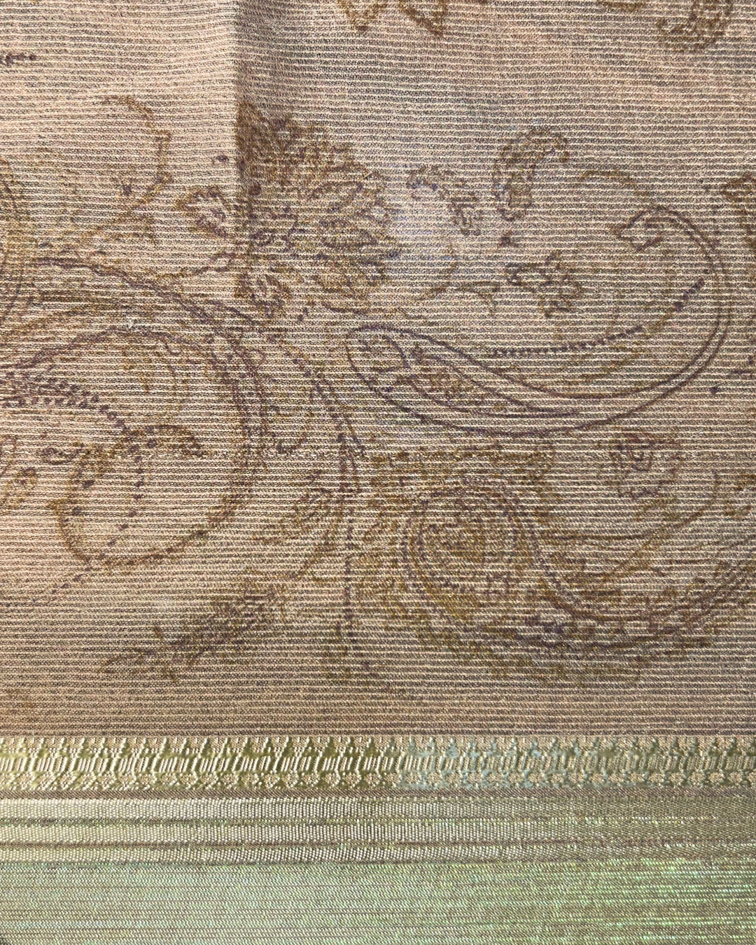 Floral Beige Georgette Saree