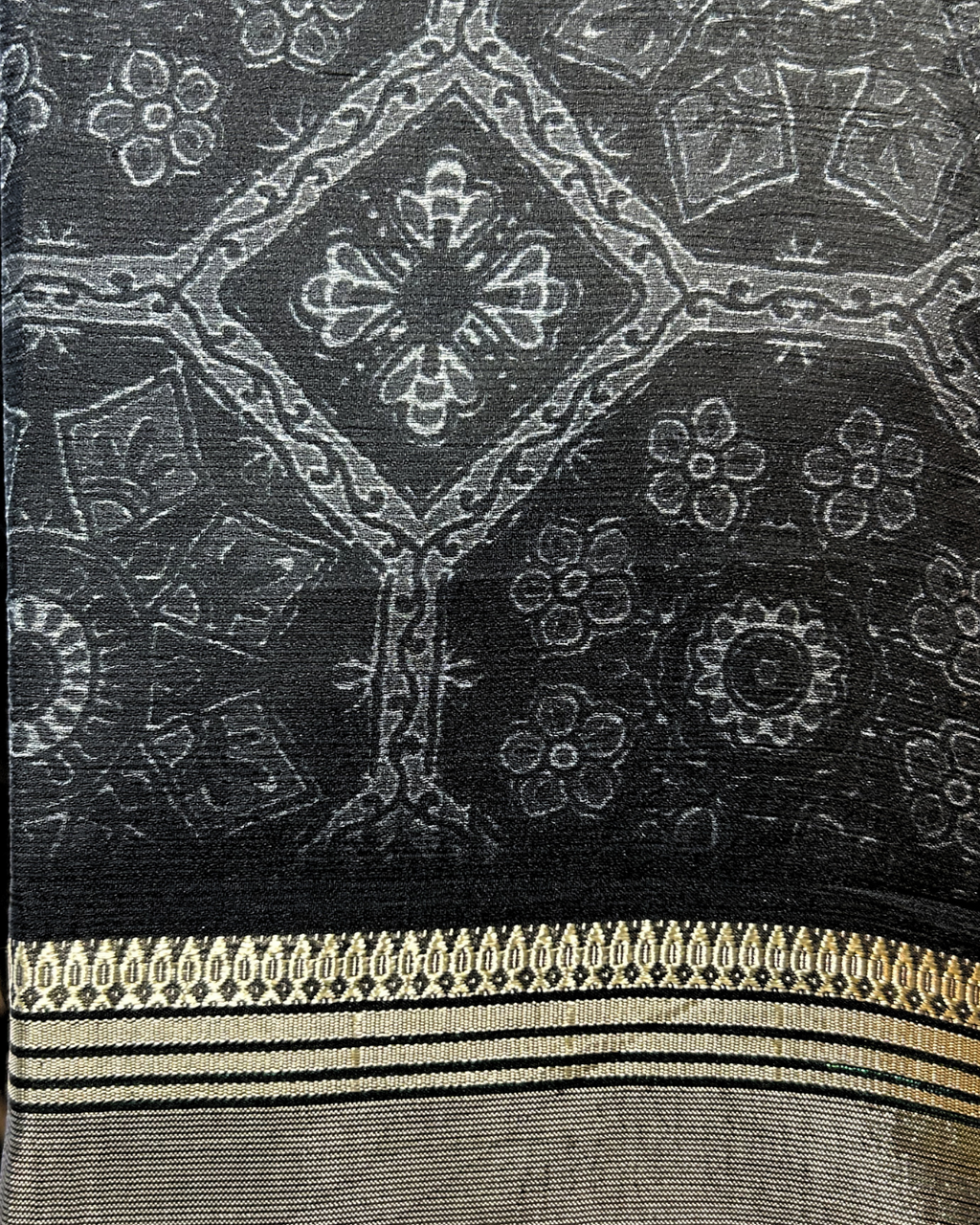 Floral Black Georgette Saree