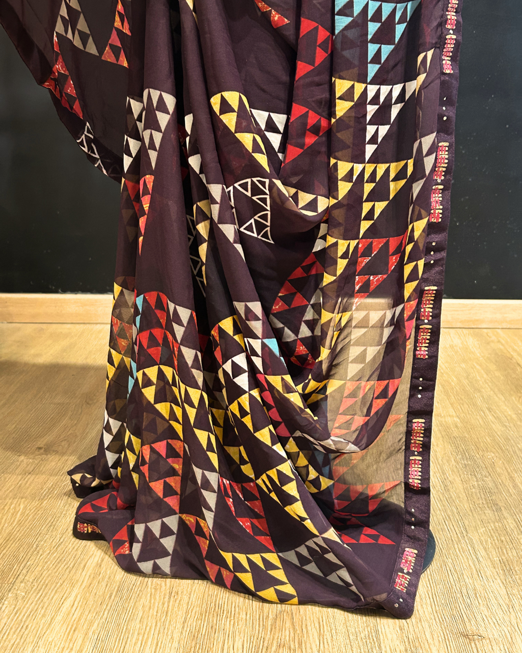 Grape Georgette Saree