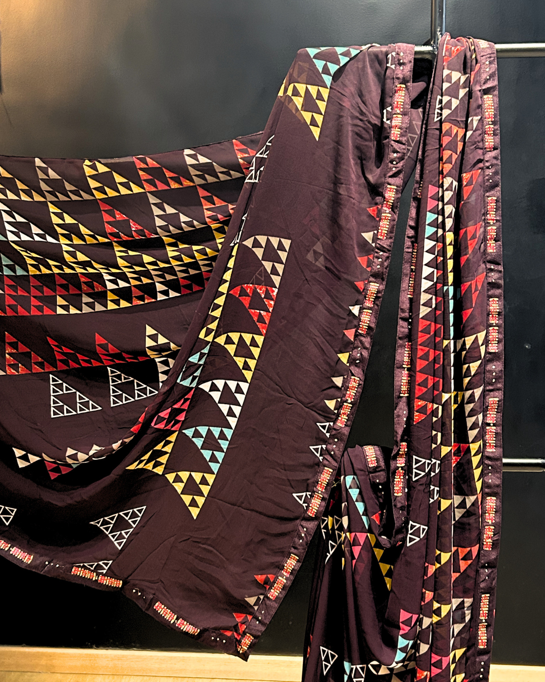 Grape Georgette Saree