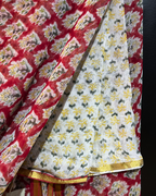 Pure Chiffon Cherry Red Saree